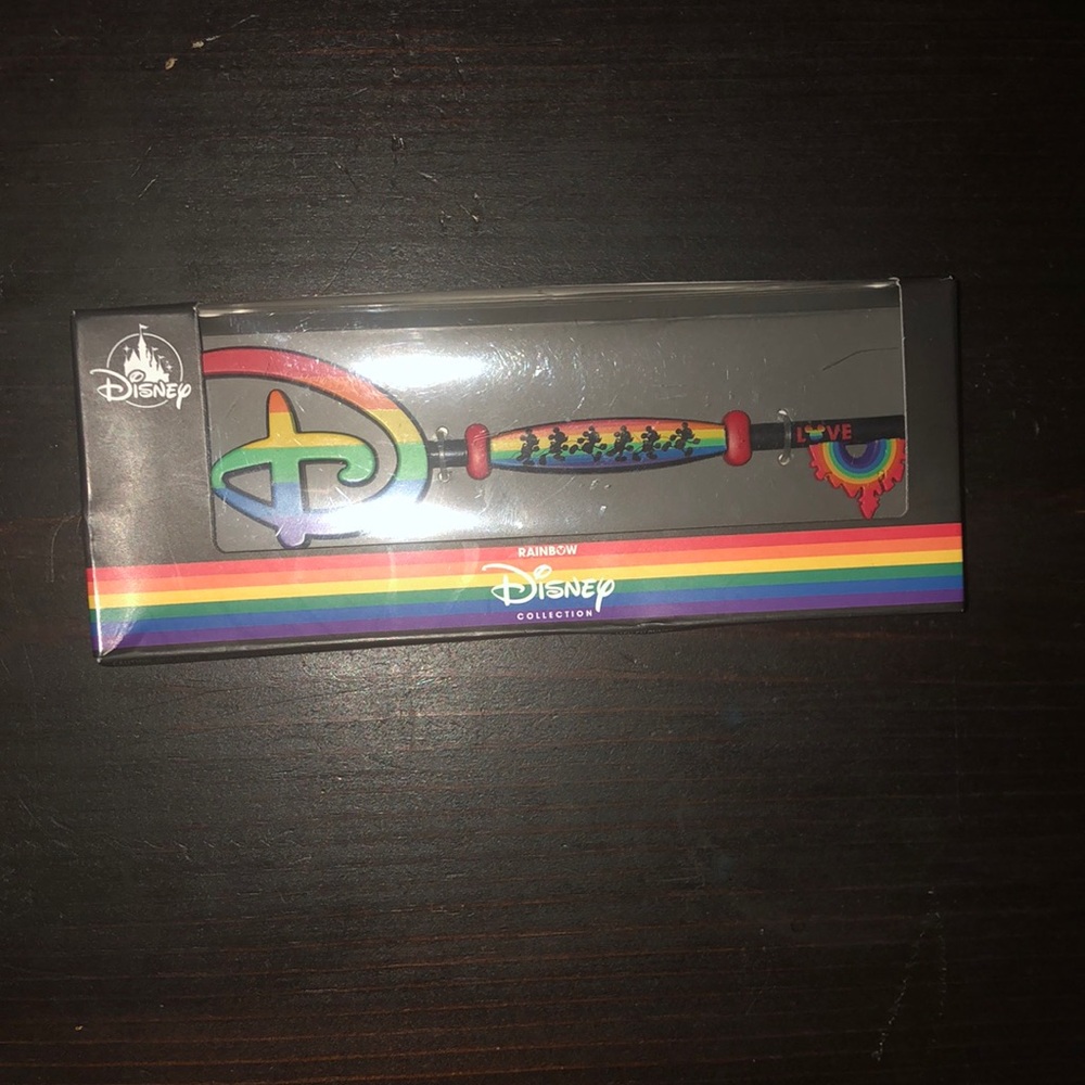 NIB Disney Rainbow Collection Disney “D” Key with Mickey & Rainbow Castle